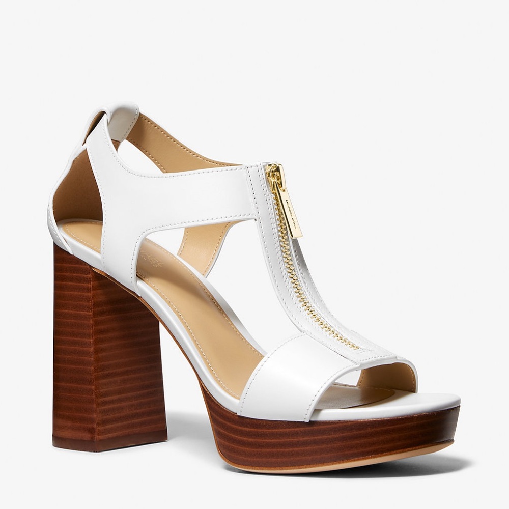 Michael Kors Berkley Leather Block-Heel Sandal